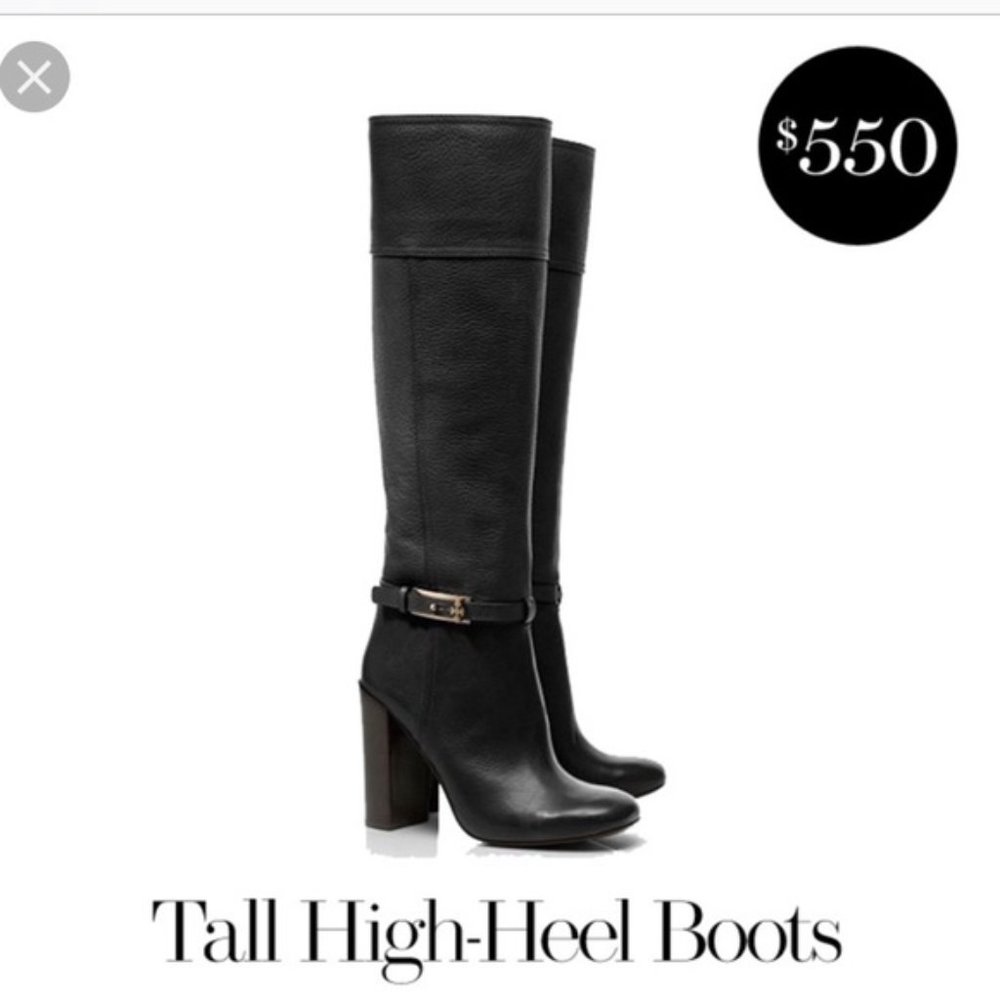 Tory Burch Black Jenna Tumbled Leather‎ Boots shoes luxury